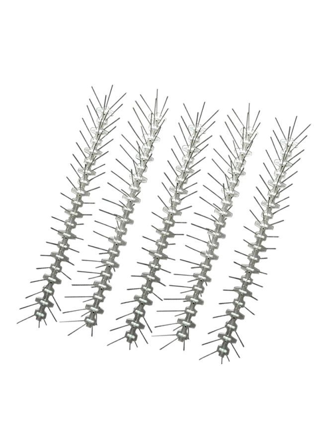 NIBEMINENT 5-Piece 3-Pin UV Protected Bird Spike Silver 50centimeter - Image 1