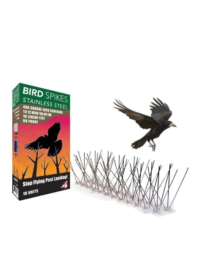 NIBEMINENT 5-Piece 3-Pin UV Protected Bird Spike Silver 50centimeter - Image 2