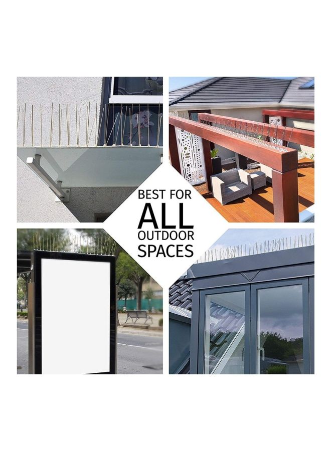 NIBEMINENT 5-Piece 3-Pin UV Protected Bird Spike Silver 50centimeter - Image 3