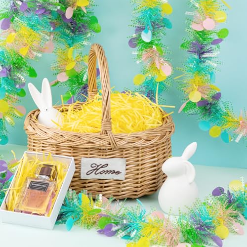 Gloreyan 33FT Easter Tinsel Garland Colorful Easter Egg Metallic Twist Tinsel Garland with Confetti Spring Hanging Garland Decoartion for Easter Tree Door Stair Mantle Party Supplies - Image 5