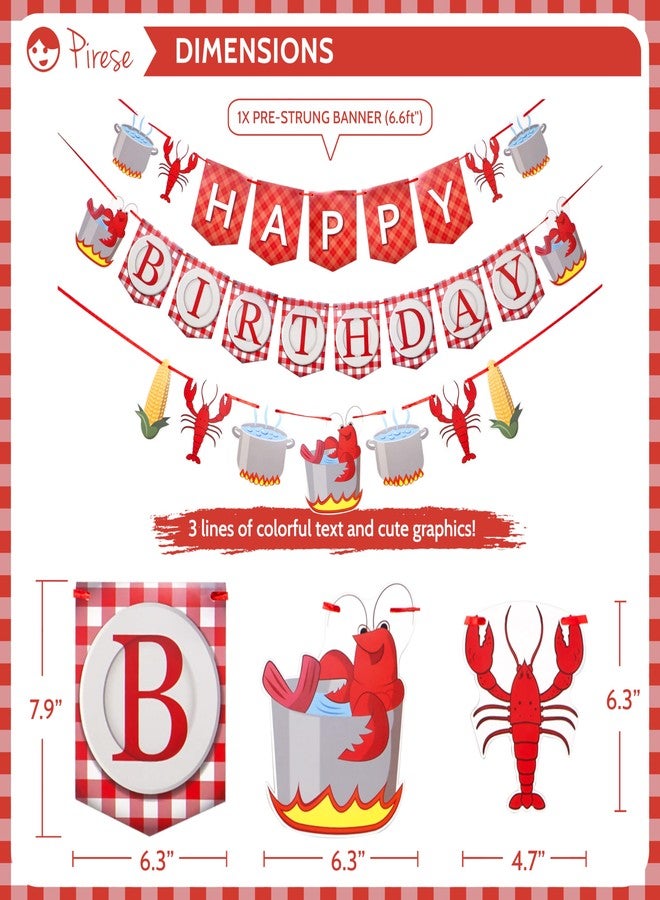 Pirese Crawfish Birthday Banner, Crawfish Birthday Party Decorations, Lobster Decor| Lobster Party Supplies Decorations | Crawfish Decor | Shrimp Seafood Boil Party Supplies | Crawfish Balloon - Image 3