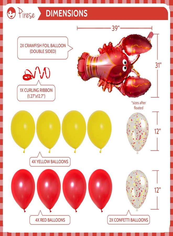 Pirese Crawfish Birthday Banner, Crawfish Birthday Party Decorations, Lobster Decor| Lobster Party Supplies Decorations | Crawfish Decor | Shrimp Seafood Boil Party Supplies | Crawfish Balloon - Image 4