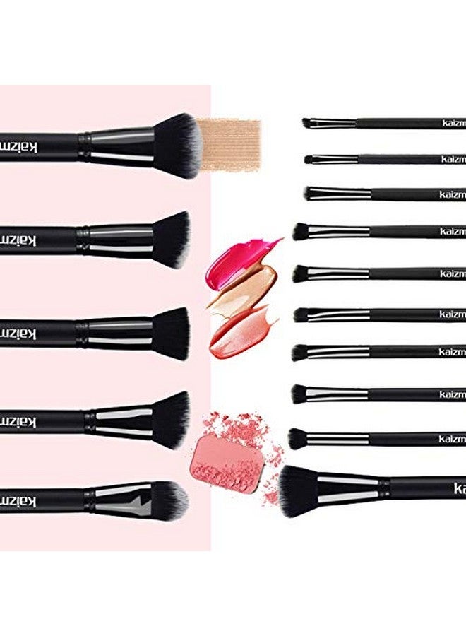 Daxstar Makeup brushes set professional - 15PC Make up Brushes Eyeshadow Brush Set Black - Image 4