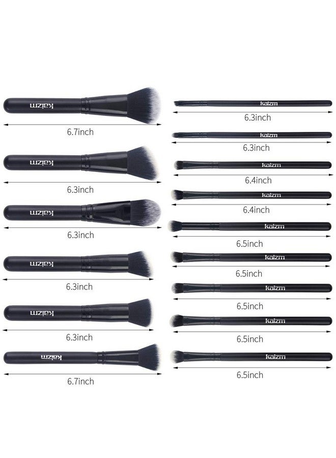 Daxstar Makeup brushes set professional - 15PC Make up Brushes Eyeshadow Brush Set Black - Image 3