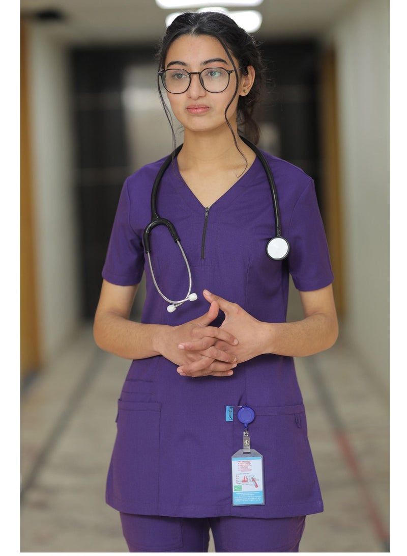 SPACEDOUT Medical Scrub Set Unisex V Overlap Neck OSLO Style Scrub Suit Nursing Uniform Suit  - Image 1