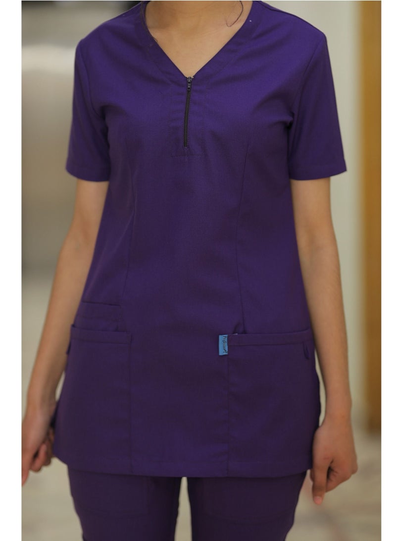 SPACEDOUT Medical Scrub Set Unisex V Overlap Neck OSLO Style Scrub Suit Nursing Uniform Suit  - Image 2