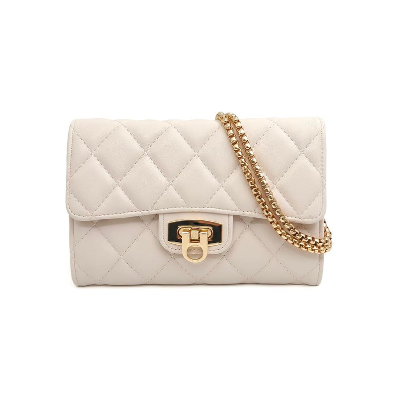 Cizenal Small Black Clutch Purses for Women with Quilted Designs, Women's Trendy Quilted Crossbody Bags - Stylish Shoulder Handbags (Beige) - Image 1