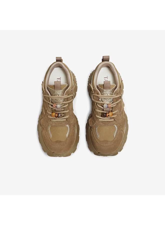 Tata Spring Mall Fashion Casual Versatile Women's Dad Sneakers Light Brown Size 36 - Image 4