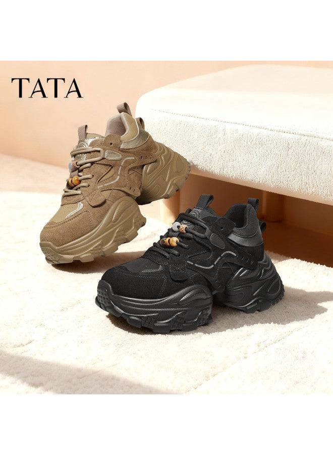 Tata Spring Mall Fashion Casual Versatile Women's Dad Sneakers Light Brown Size 36 - Image 1