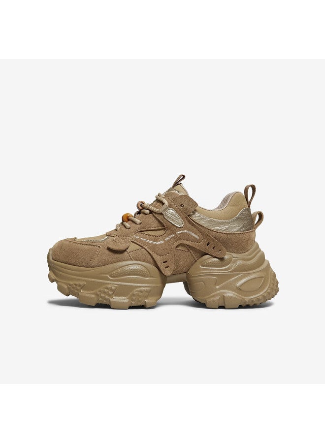 Tata Spring Mall Fashion Casual Versatile Women's Dad Sneakers Light Brown Size 36 - Image 3