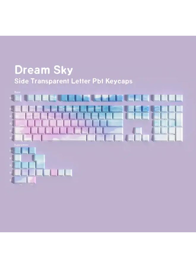Dream Sky Top Print PBT Keycaps Cherry Profile Backlit Through Transparent Keycaps For Mechanical Keyboards - Image 2