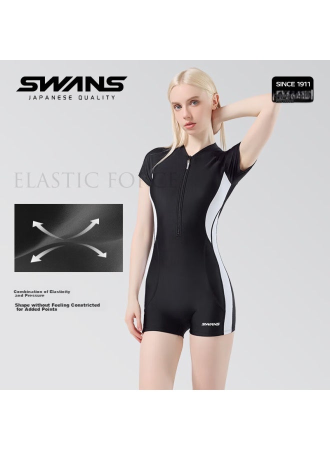 Speed Vision Swans Women's One-piece Swimsuit, Tummy Control, Conservative, Professional, Slimming, Beach, Sun Protection, Quick-dry Swimwear, Xxl - Image 1