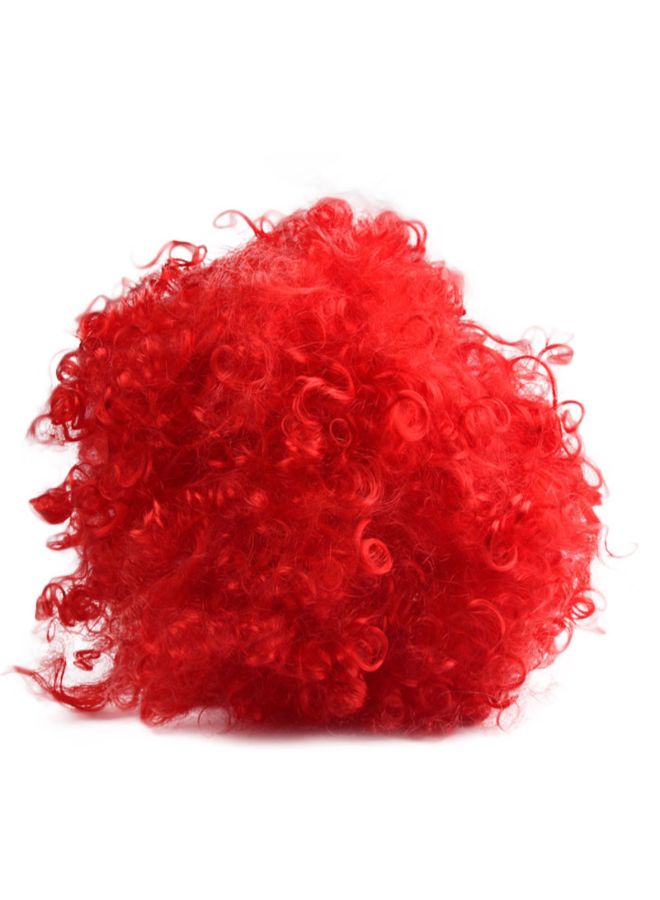 NIBEMINENT Hallowmas Afro Masquerade Hair Wig Cherry Red 25x16x9cm - Image 2