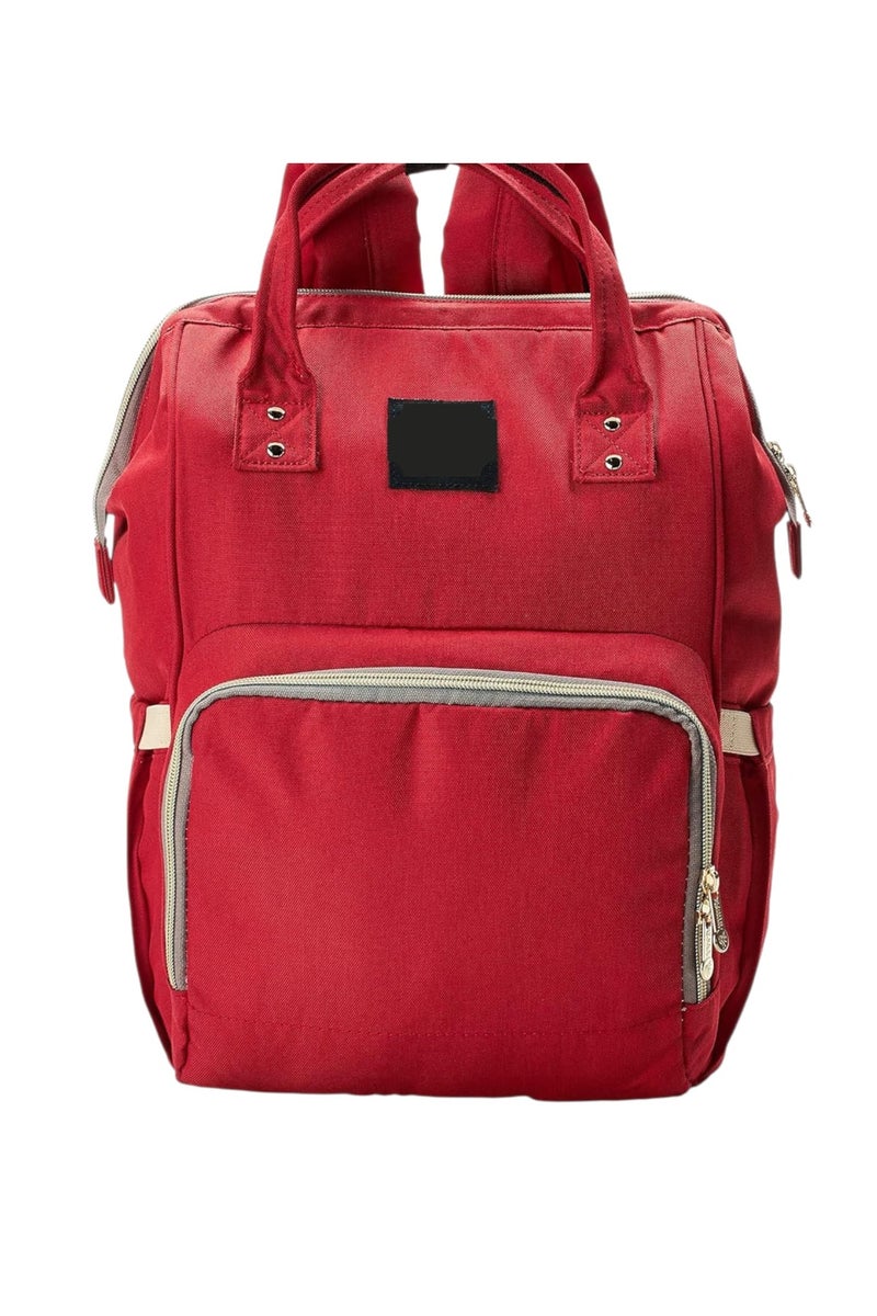 إيه دبليو حقيبة أطفال للأم متعددة الأغراض لون أحمر لحمل حفاضات الأطفال, الحليب, الرضاعات, ذات سعة كبيرة - Image 1