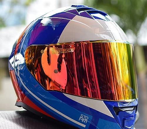 Lumfeerix for Assault/Rapid/Stream Helmets Visor Open Face Shield Visor for FF320/328/353/800 Helmets Outer Shield Motorcycle Visor (Revo Clear Red) - Image 3