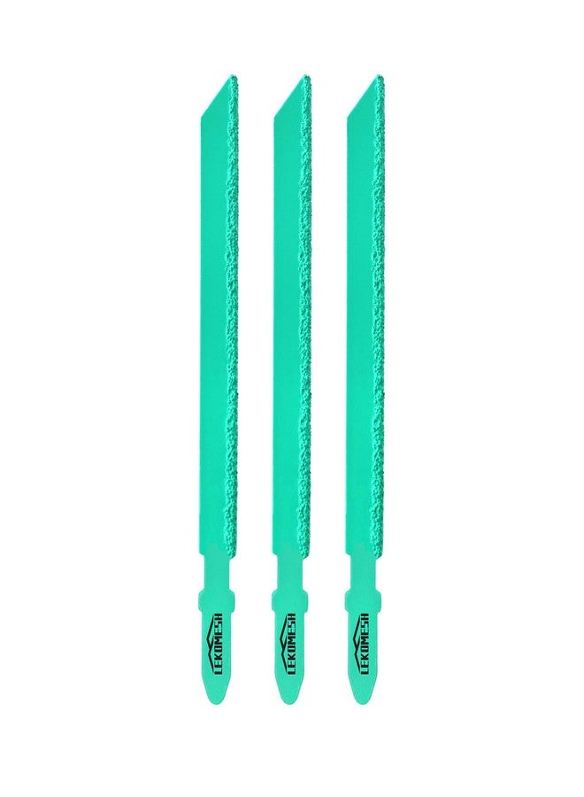 LEKOMESH Diamond Jig Saw Blades - 3pcs 4 Inch/100mm Cutting Disc for Straight or Curved Cut Fibreglass Marble Plastic Wood Plasterboard with T Shank Grit 46 - Image 1