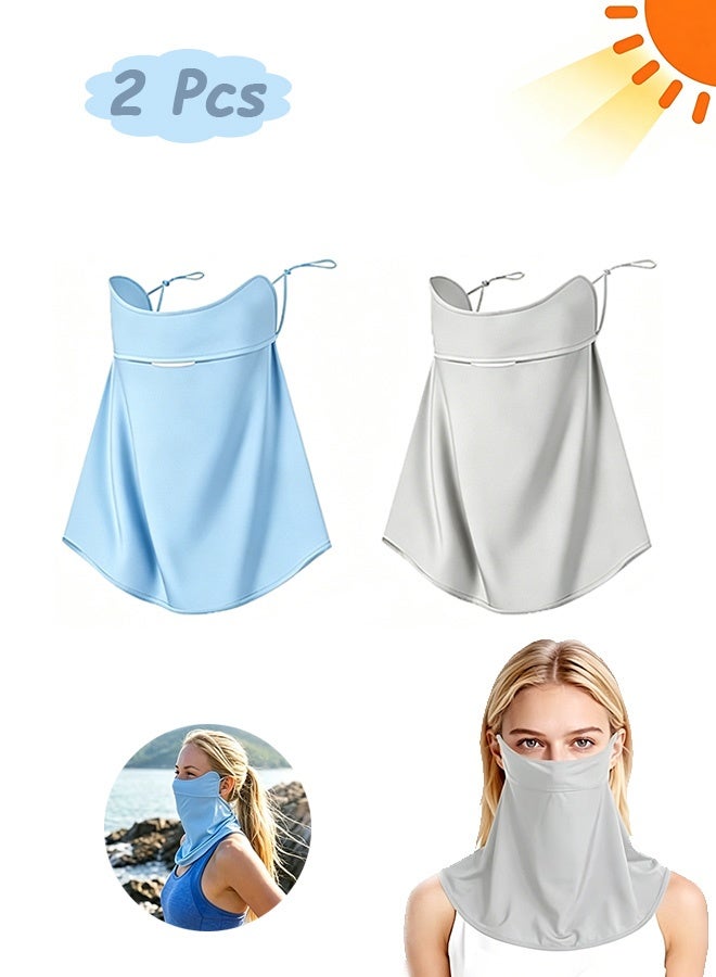 GD 2 Pcs UV Sun Protection Face Mask with Neck Coverage Neck Gaiter Scarf - Breathable Sun Protection Neck Gaiter - UV Blocking Cooling Face Mask for Cycling Running and Outdoor Activities (4 Colors) - Image 1