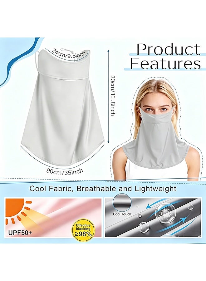 GD 2 Pcs UV Sun Protection Face Mask with Neck Coverage Neck Gaiter Scarf - Breathable Sun Protection Neck Gaiter - UV Blocking Cooling Face Mask for Cycling Running and Outdoor Activities (4 Colors) - Image 2