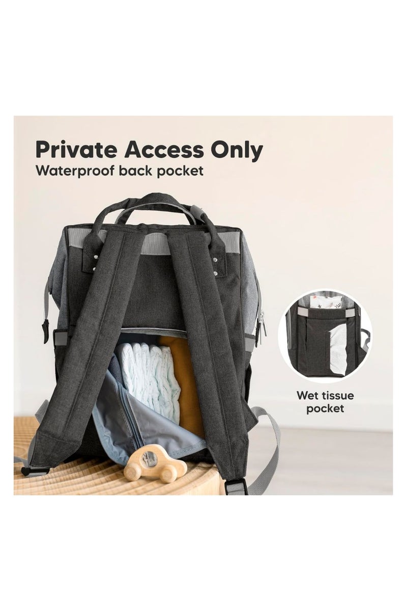 KeaBabies Original Diaper Backpack (Graphite)  - Image 3