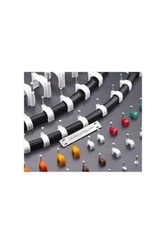 SIMRON ; MAKING LIFE SMART SIMRON 200pcs Wire Fastener Circle Cable Clips with Metal Nails for Cable Management Cord Organizer Round Wire Clamps for Hanging Cables Fitting on Wall White Pack of 200 20mm 200  - Image 3