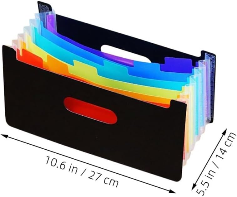 2pcs Plastic Accordion File Folder Organizer with 7 Compartments, Mini Expanding Document and Receipt Organizer for Office, School, Travel, Portable Plastic Folder Wallet - Image 2