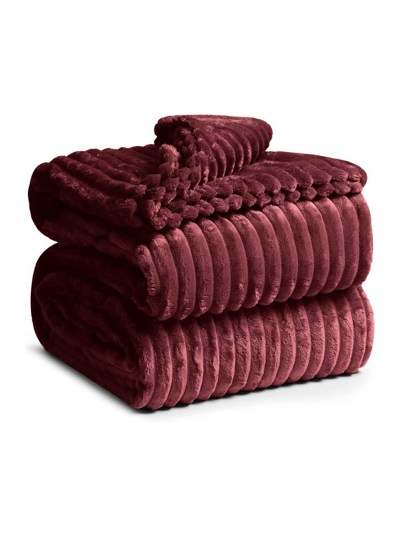 بيير دونا بطانيات من الصوف الفاخر خفيفة الوزن ومضادة للكهرباء الساكنة وبطانية حرارية مثالية للأريكة بطانية مريحة لغرفة المعيشة والسرير والأريكة 200 سم في 150 سم - Image 1