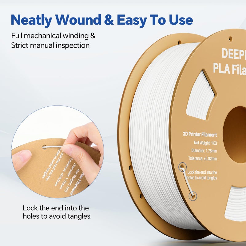 DEEPLEE PLA 1.75mm 3D Printer Filament, Dimensional Accuracy +/- 0.02mm, Neatly Wound, No Clogging, Vacuum Package, Fits for Most FDM 3D Printers, Cardboard Spool 1kg Black - Image 4