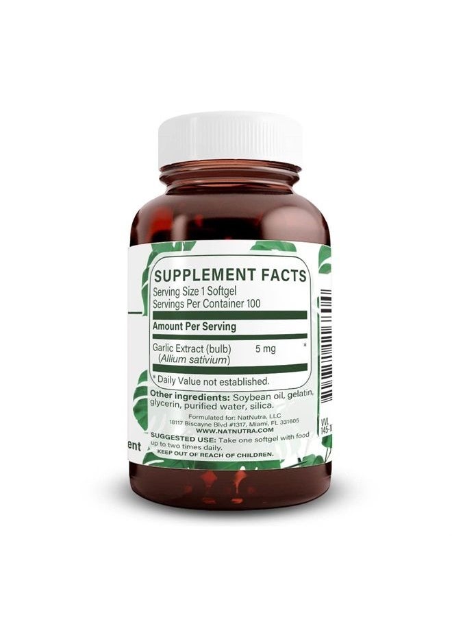 Natural Nutra Odorless Garlic Oil Supplement, Organic Pills for Boost Heart Health, Enhance Immune System, Blood Thinner, Allium Sativum 500mg, 100 Softgels  - Image 2