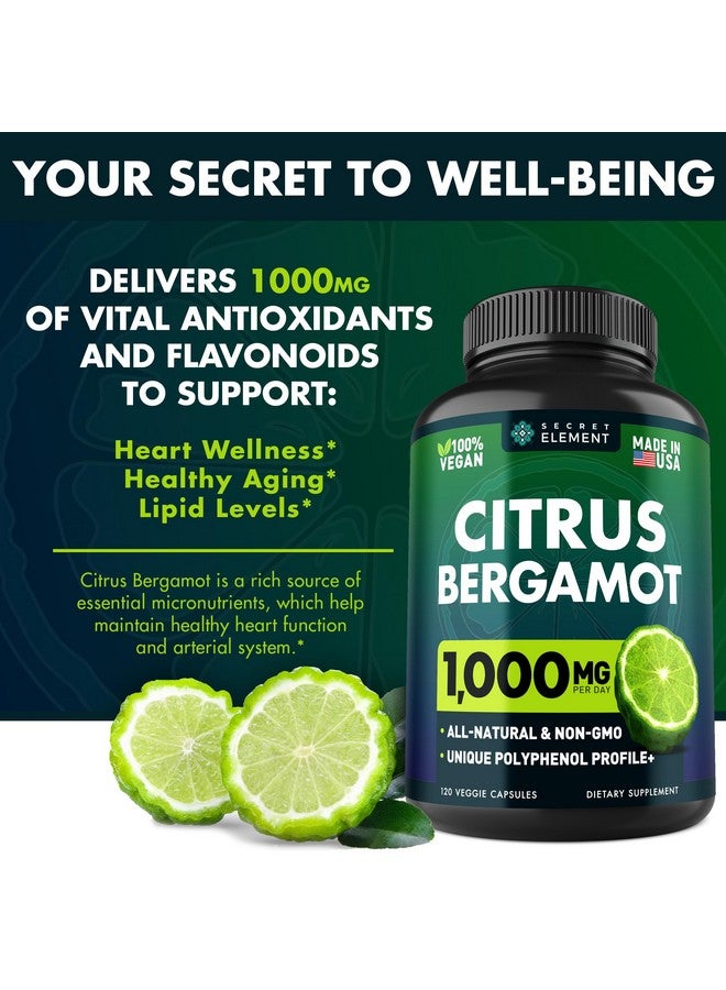 SECRET ELEMENT Citrus Bergamot Extract 1000mg - Citrus Bergamot Supplement for Heart, Immune System Support, and Healthy Aging - Pure, Vegan Bergamot Capsules - Image 2