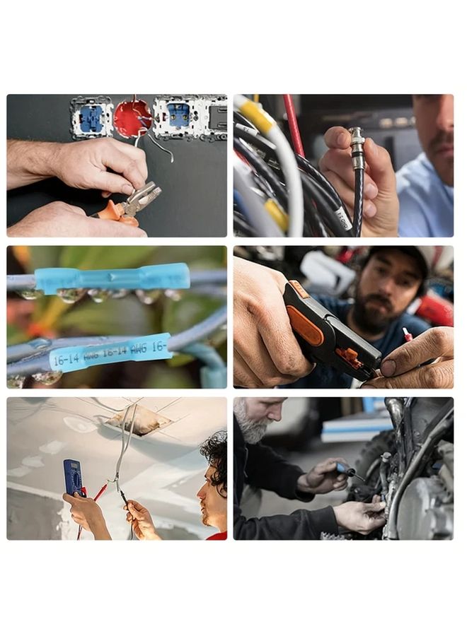 Blue 20PCS Heat Shrinkable Crimp Terminal Kit Insulated Solderless Connectors for Marine Automotive Boat Wiring - Image 5