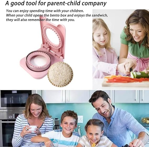 Jenibri Sandwich Cutter and Sealer Sandwich Maker Stainless Steel Baking Tools Sandwich Pocket Bread Mold Great for Lunchbox and Bento Box Multicolor 1 pcs Round - Image 2