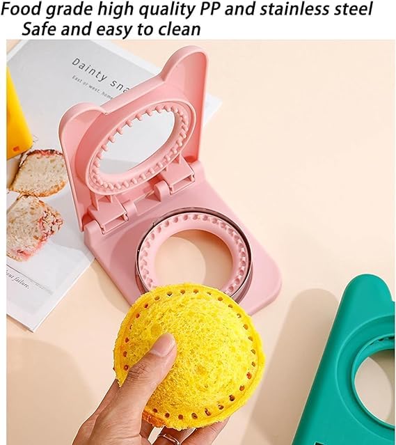 Jenibri Sandwich Cutter and Sealer Sandwich Maker Stainless Steel Baking Tools Sandwich Pocket Bread Mold Great for Lunchbox and Bento Box Multicolor 1 pcs Round - Image 5