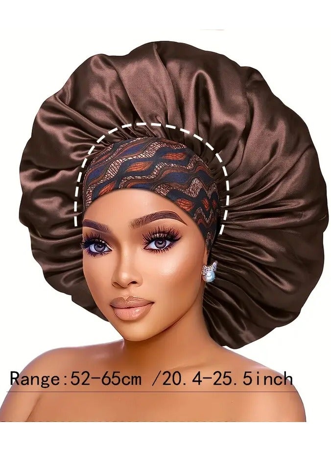 جلوسكي قبعات دش كبيرة قابلة لإعادة الاستخدام-قبعات شعر حمام مقاومة للماء للنساء والسيدات مع شريط مرن للمنتجع الصحي والصالون-سهلة الاستخدام والتنظيف - Image 2