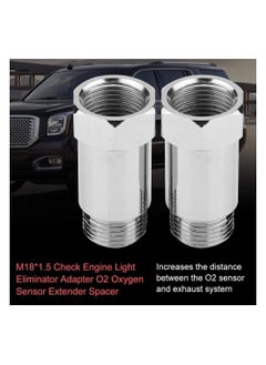 Y&D O2 Sensor Spacer, 2 Pcs Universal 45 mm M18*1.5 Check Engine Light Eliminator Adapter Oxygen Spacer Extender Adapater Isolator for Exhaust Systems, Silver  - Image 3
