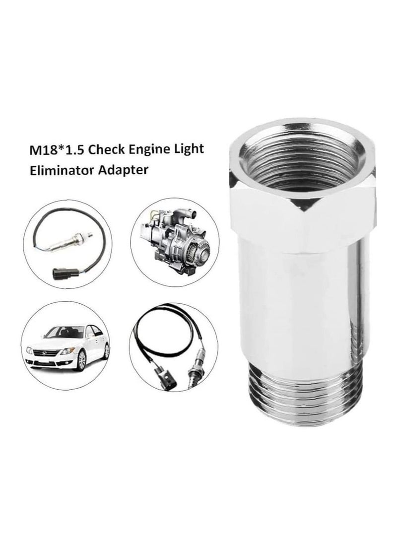 Y&D - O2 Sensor Spacer, 2 Pcs Universal 45 mm M18*1.5 Check Engine Light Eliminator Adapter Oxygen Spacer Extender Adapater Isolator for Exhaust Systems, Silver - Image 1