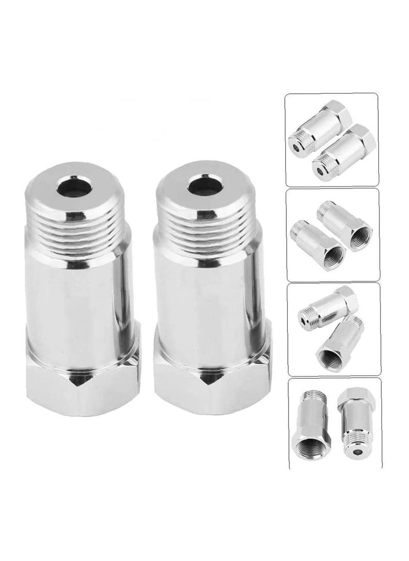 Y&D - O2 Sensor Spacer, 2 Pcs Universal 45 mm M18*1.5 Check Engine Light Eliminator Adapter Oxygen Spacer Extender Adapater Isolator for Exhaust Systems, Silver - Image 1