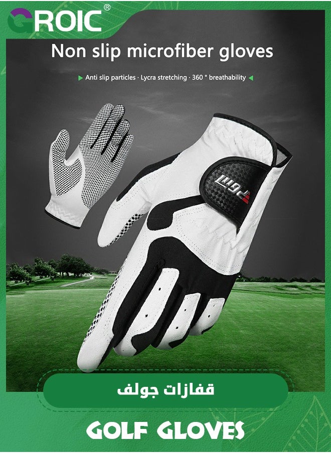 GROIC Golf Gloves for Men’s Left Hand,Breathable, Long Lasting Golf Glove，Slip Palm Pu Premium Leather Soft Durable Comfortable Glove,Outdoor Sports Gloves  - Image 3