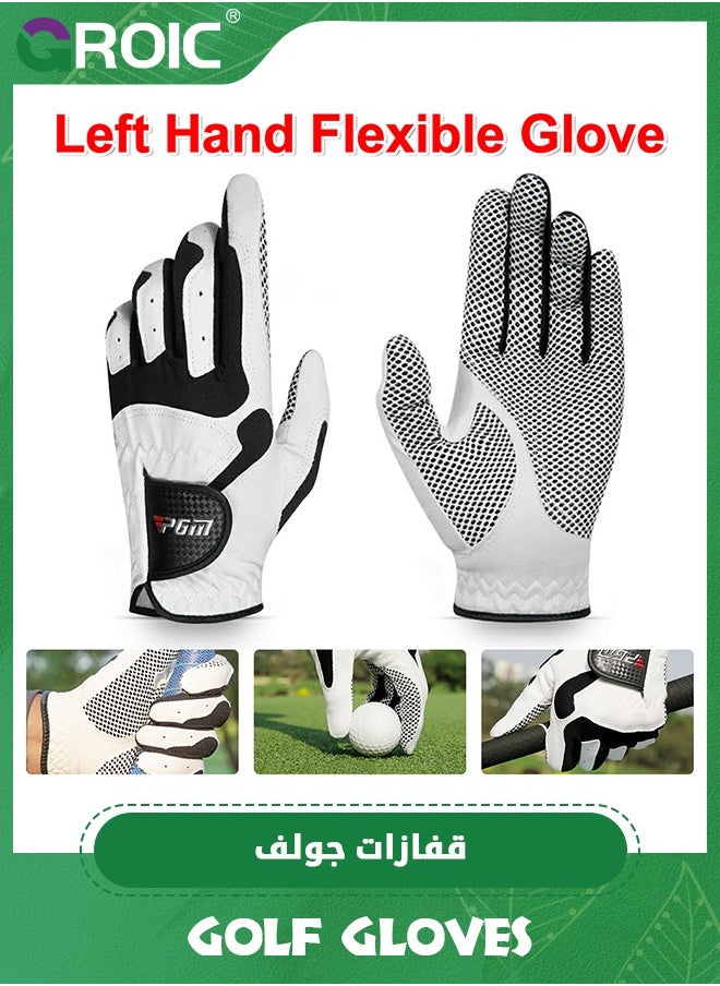 GROIC Golf Gloves for Men’s Left Hand,Breathable, Long Lasting Golf Glove，Slip Palm Pu Premium Leather Soft Durable Comfortable Glove,Outdoor Sports Gloves  - Image 2