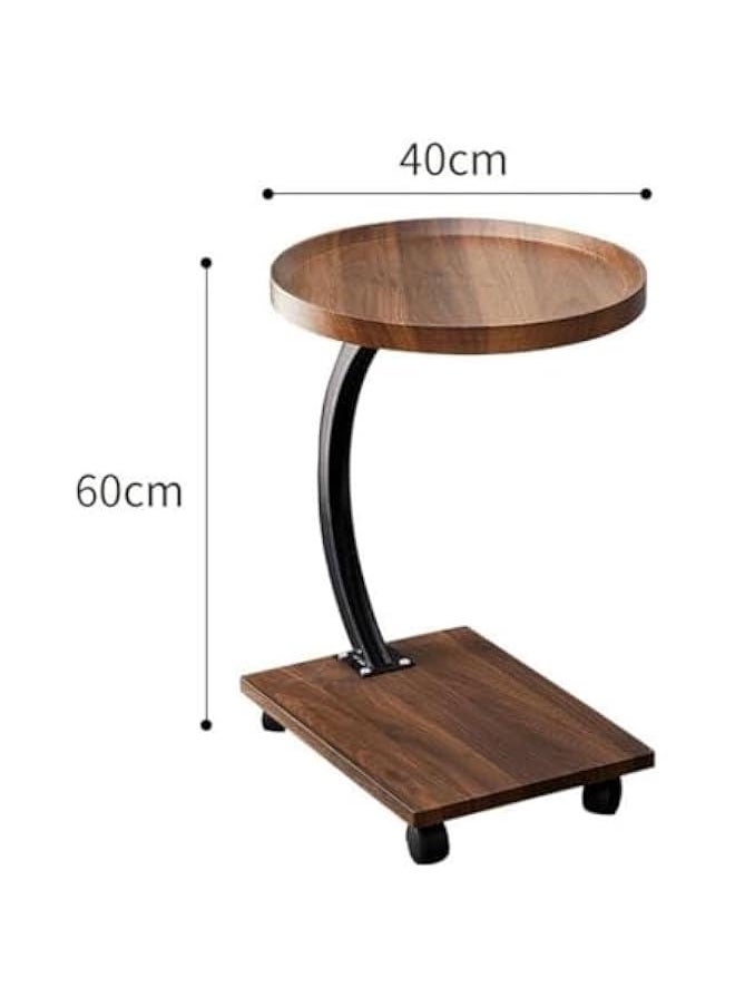 HOOKOR Sofa End Table, Narrow Side Table C Shaped Sofa Side Table with Metal Frame, Coffee Snack Couch Table for Living Room, Bedroom, Bedside (Round)  - Image 3