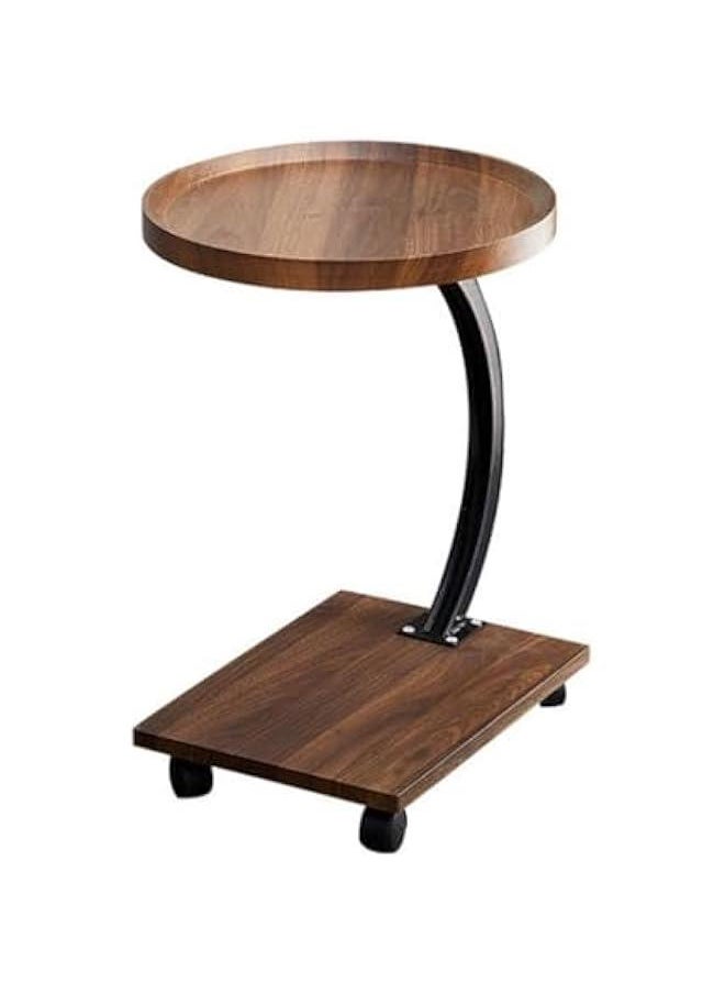HOOKOR Sofa End Table, Narrow Side Table C Shaped Sofa Side Table with Metal Frame, Coffee Snack Couch Table for Living Room, Bedroom, Bedside (Round)  - Image 4