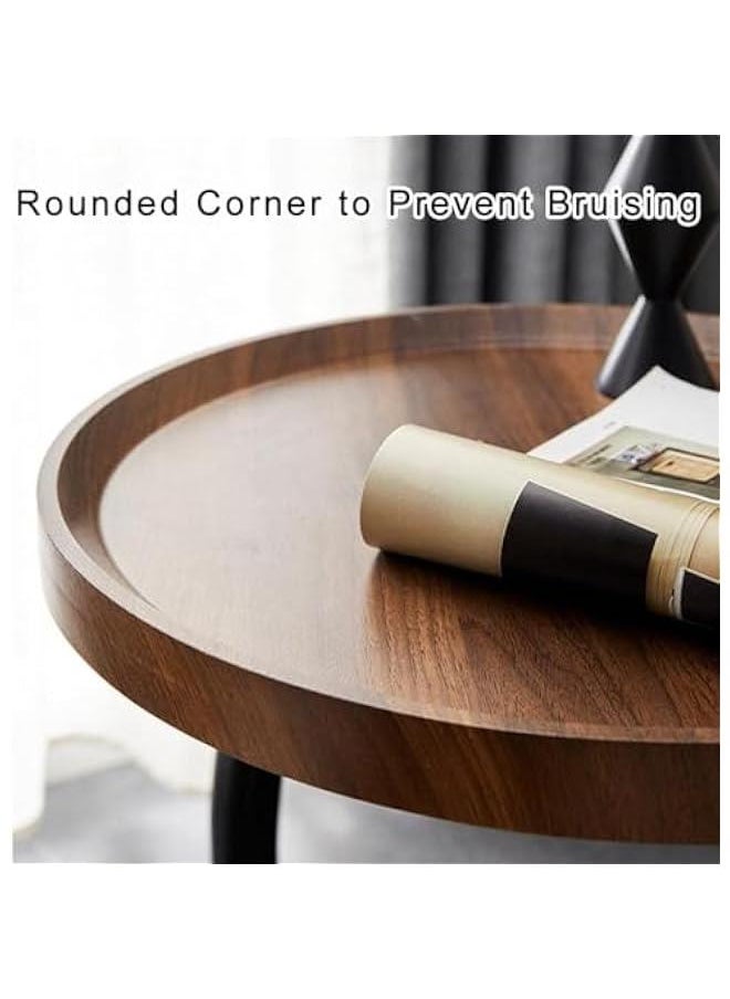 HOOKOR Sofa End Table, Narrow Side Table C Shaped Sofa Side Table with Metal Frame, Coffee Snack Couch Table for Living Room, Bedroom, Bedside (Round)  - Image 5