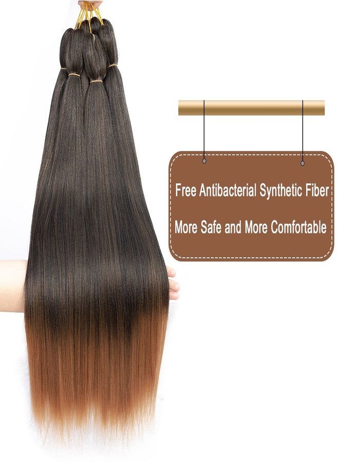 Befunny Pre-Stretched Braiding Hair,16 Inch 8 Packs Short Prestretched Braiding Hair For Crochet Braids,Professional Synthetic Easy Hair For Black Women Crochet Hair, Itch Free Yaki Straight Hair(16“,T1B/30#） - Image 4