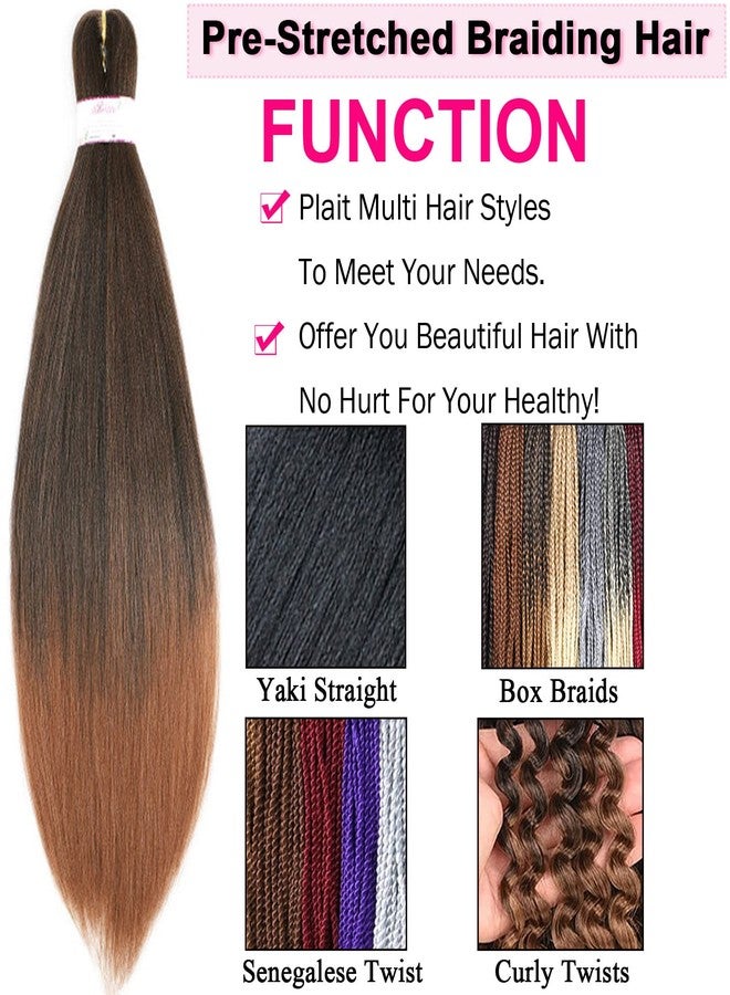 Befunny Pre-Stretched Braiding Hair,16 Inch 8 Packs Short Prestretched Braiding Hair For Crochet Braids,Professional Synthetic Easy Hair For Black Women Crochet Hair, Itch Free Yaki Straight Hair(16“,T1B/30#） - Image 3