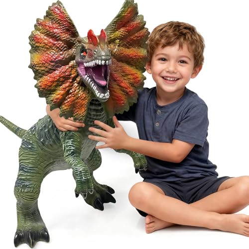 YONGJULE Large Dinosaur Toys 29 Dilophosaurus Soft Dinosaur Toys for Kids 35 Big Inflatable Dino for Boys Girls Toddler Party Favors Birthday Gifts - Image 1