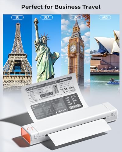 Phomemo Inkless Portable Printer for Travel - Wireless Thermal Printer Compatible with Phone & Laptop, Bluetooth Printers Supports 8.5" X 11" Letter Thermal Paper, Come with Carry Case - Image 2
