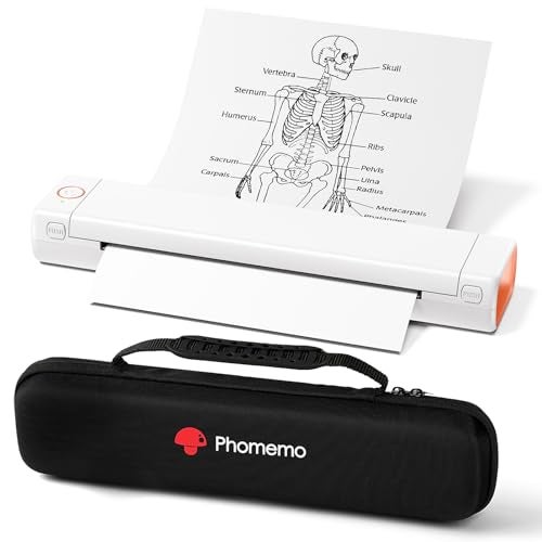 Phomemo Inkless Portable Printer for Travel - Wireless Thermal Printer Compatible with Phone & Laptop, Bluetooth Printers Supports 8.5" X 11" Letter Thermal Paper, Come with Carry Case - Image 1