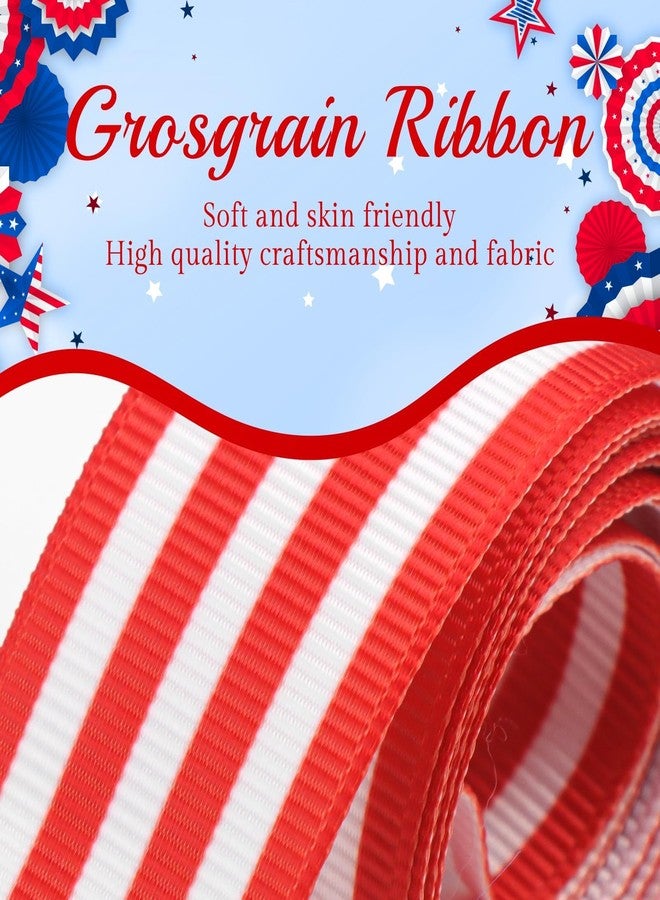 ONENINEDREAM 4th of July Baby Hair Clip American Flag Bow Patriotic Star Alligator Clip for Newborn Toddler 4th of July Hair Accessories for Kid Blue Red Bow - Image 5