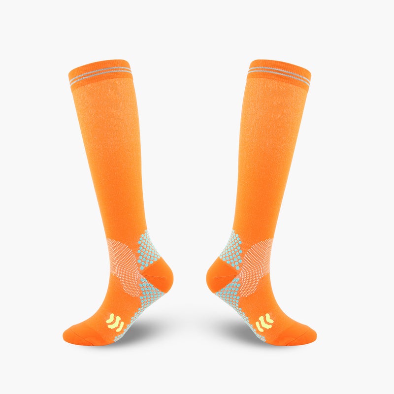 Outdoor running and cycling socks, men’s and women’s fitness compression socks, long-length leg‑shaping compression socks.