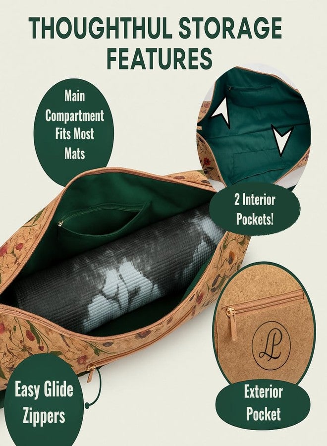 Lumberjack Plaid Cork Yoga Mat Bag – Fits Mats Up to 72” Long and ½” Thick (Approx. 4.25” Rolled Diameter) – 24” Carry Bag with Adjustable Strap, Front + Interior Zip Pockets - Image 3