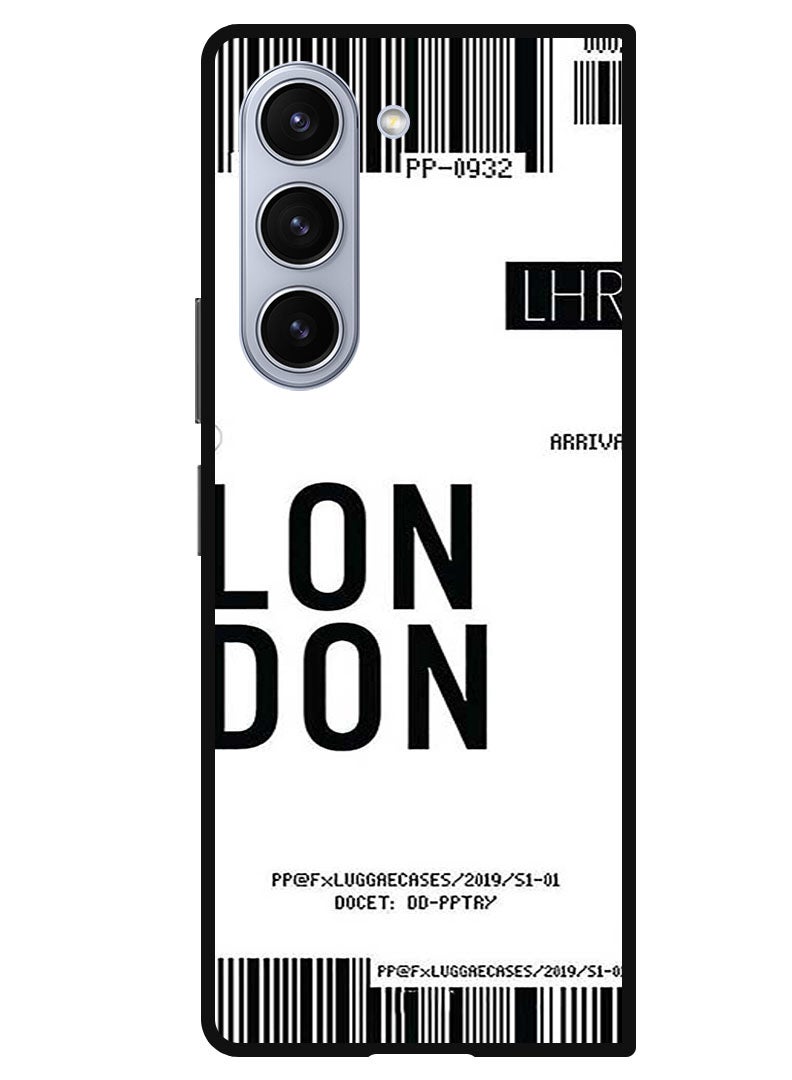 Theodor Protective Case Anti Scratch Shock Proof Bumper Cover For Samsung Galaxy Z Fold 5 London boarding pass - Image 1